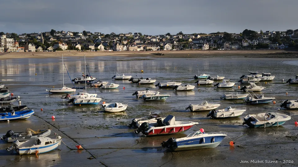 bateaux, village, port