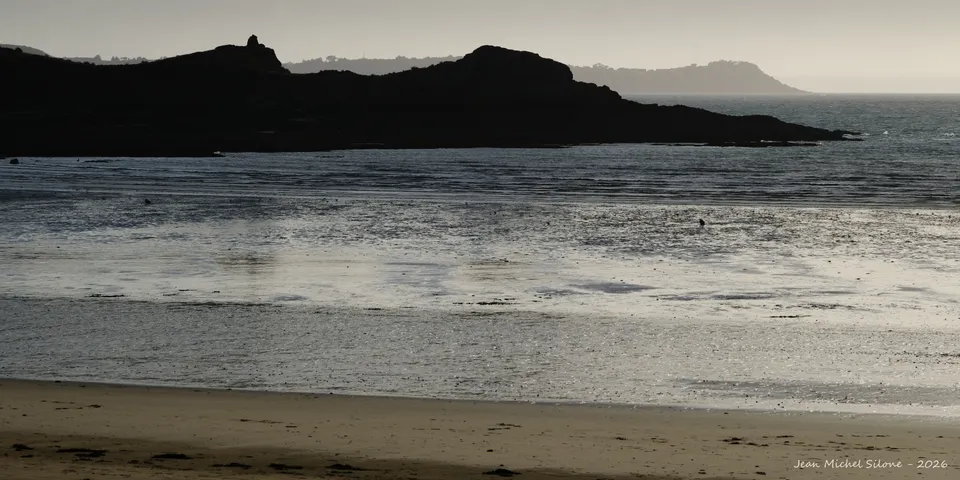 mer, plage, contre-jour